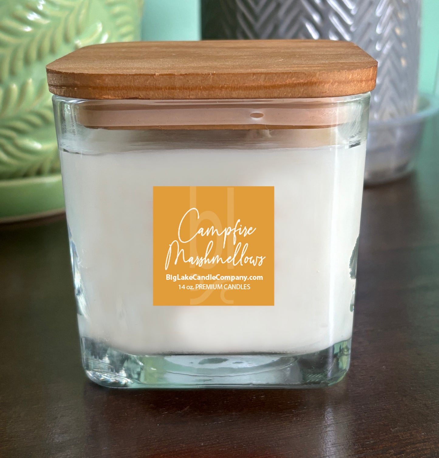 Campfire Marshmellows Refillable Glass Candle (14 oz.)