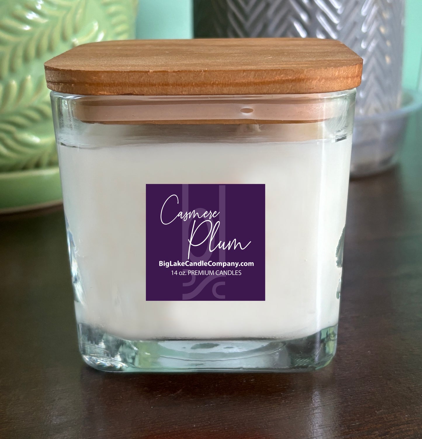 Casmere Plum Refillable Glass Candle (14 oz.)