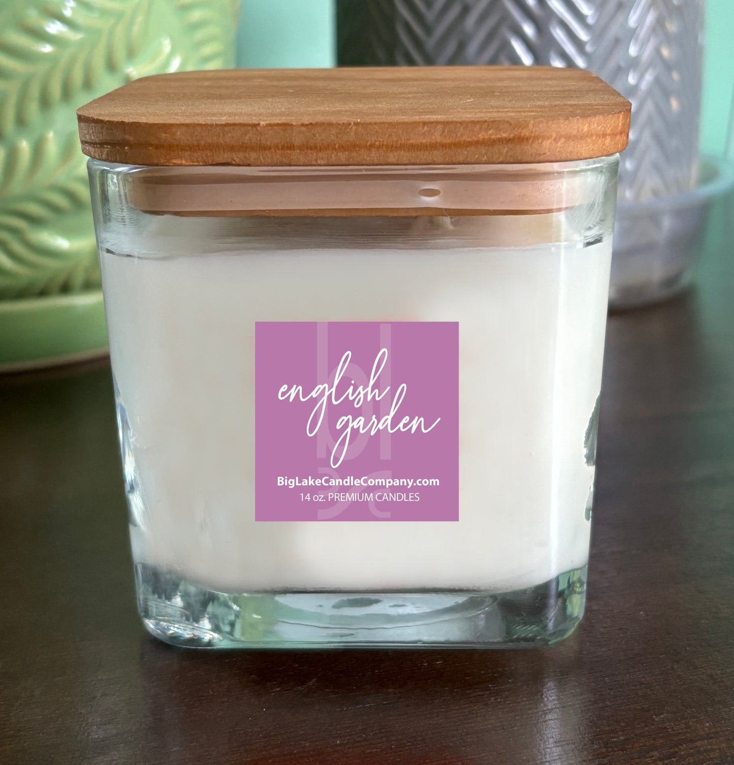English Garden Refillable Glass Candle (14 oz.)
