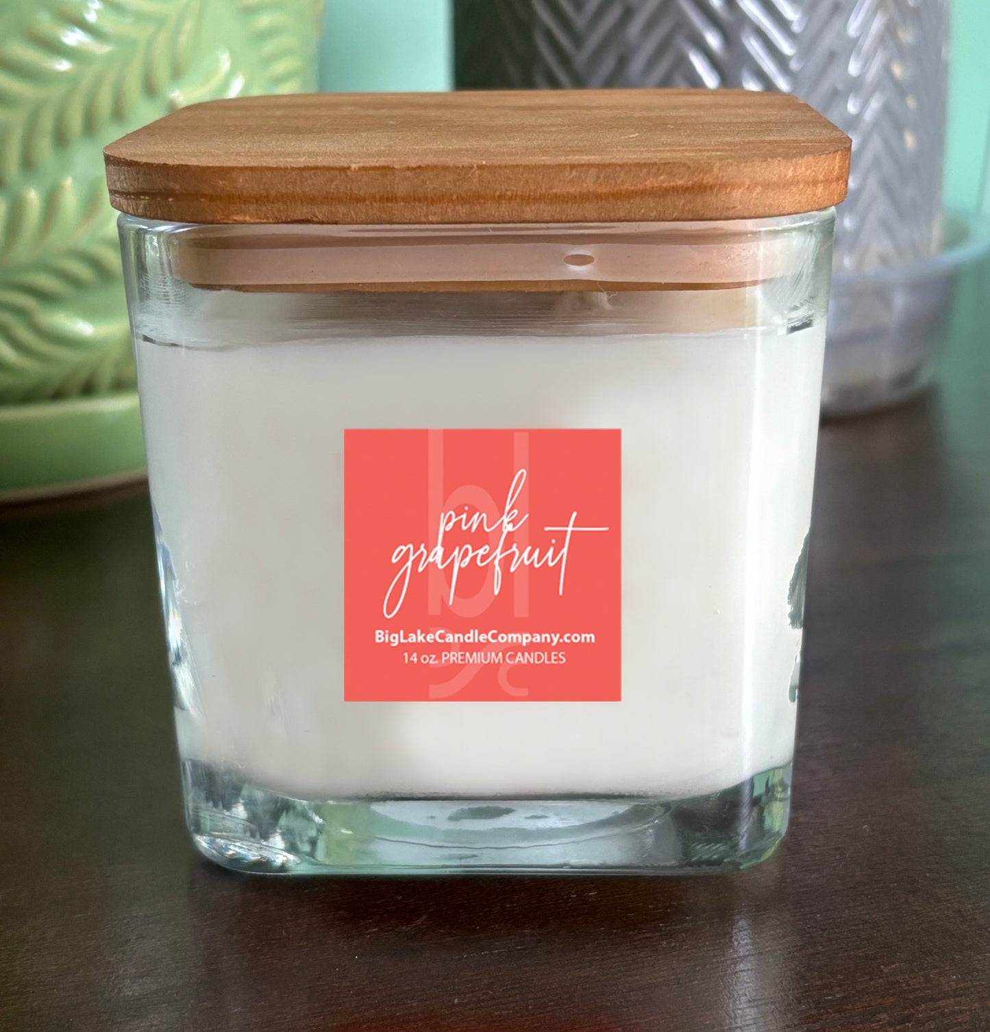 Pink Grapefruit Refillable Glass Candle (14 oz.)