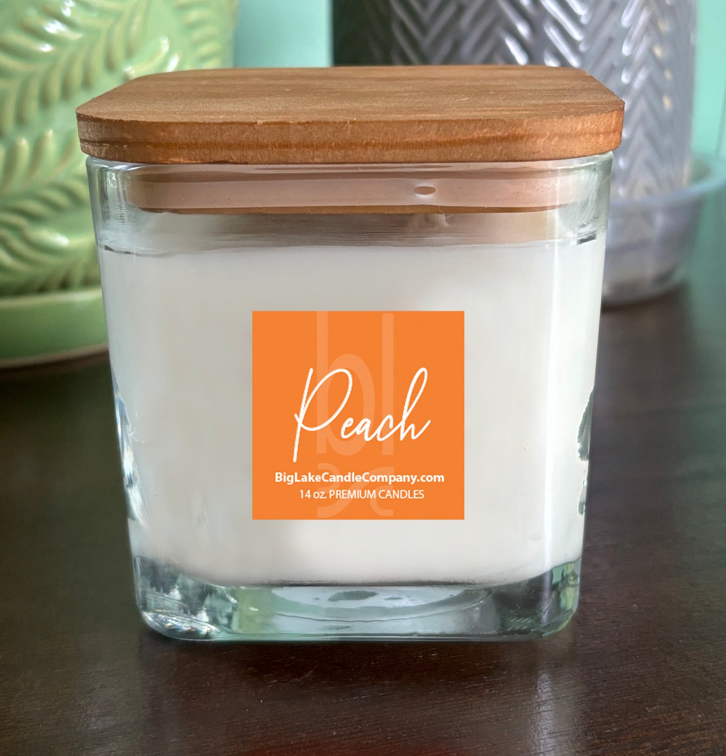 Peach Refillable Glass Candle (14 oz.)