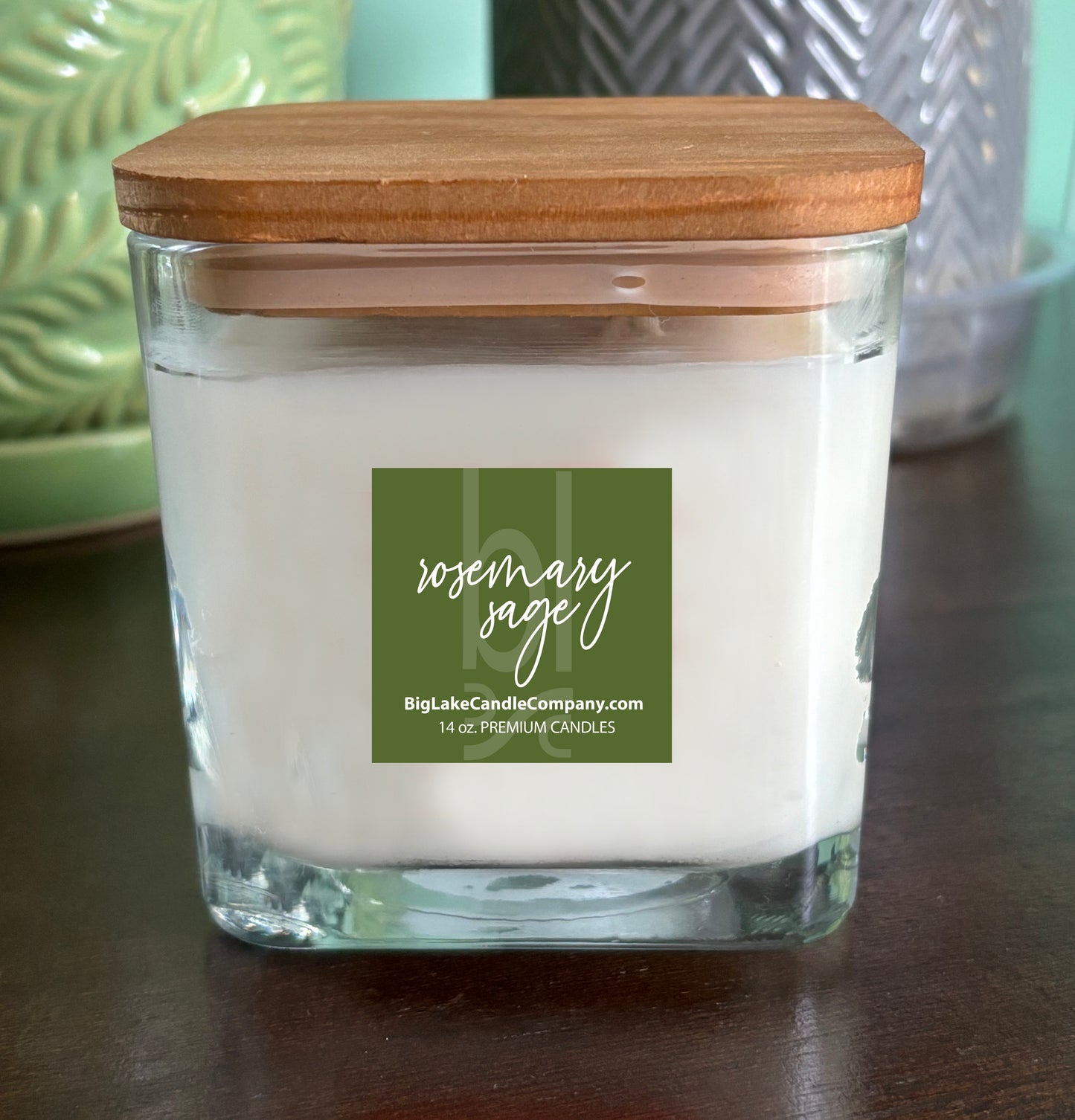 Rosemary Sage Refillable Glass Candle (14 oz.)