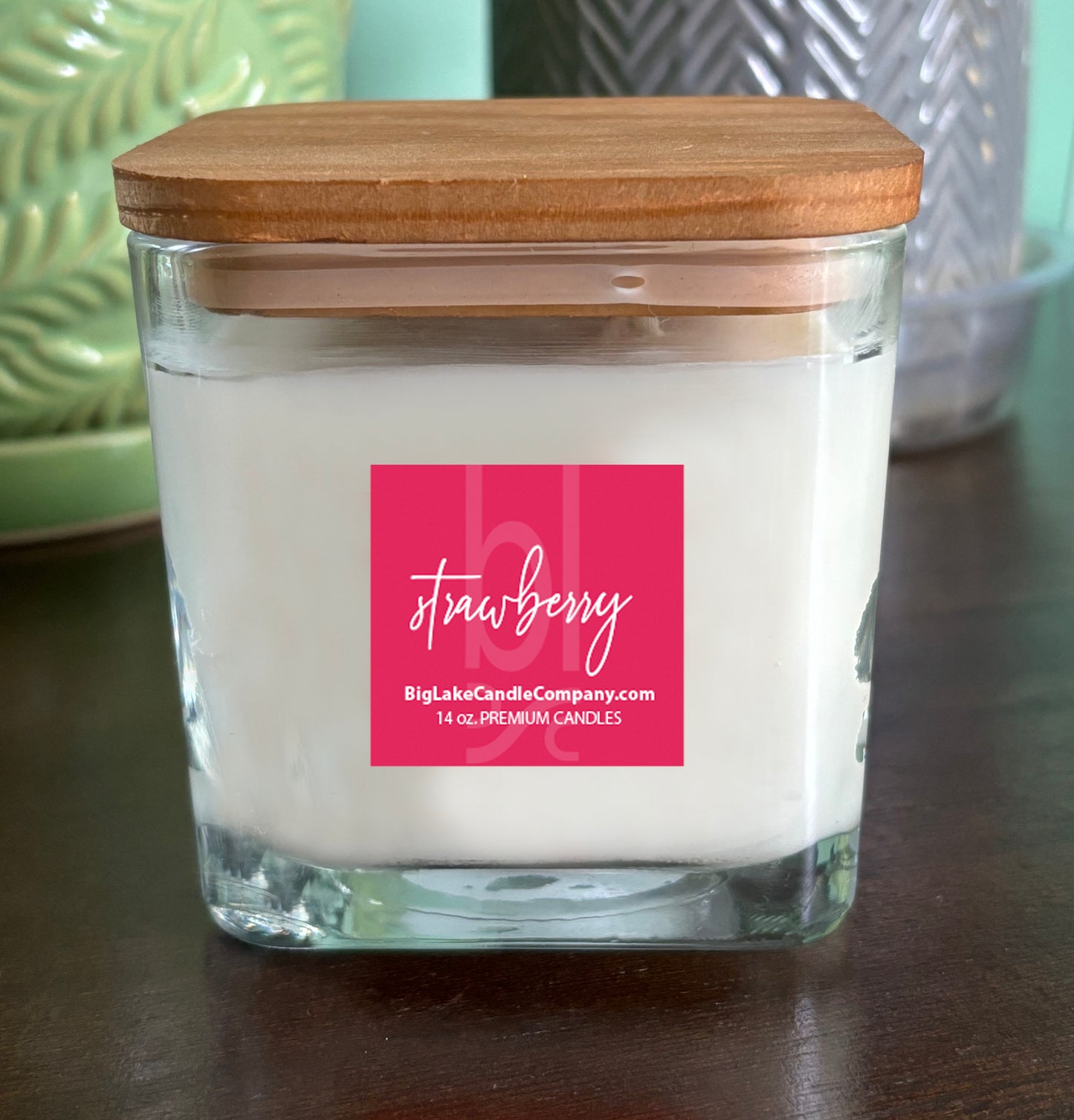 Strawberry Refillable Glass Candle (14 oz.)