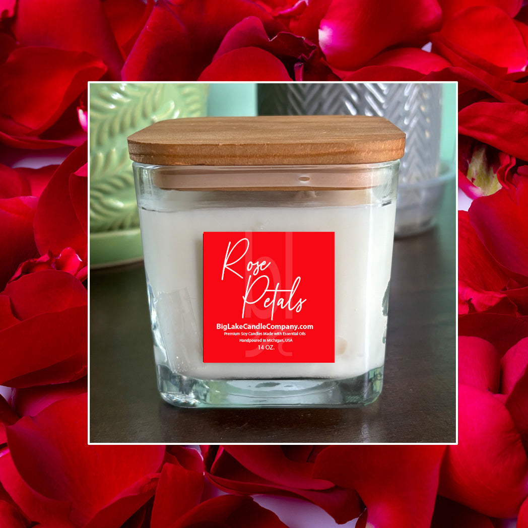ROSE PETALS Refillable Glass Candle (14 oz.)