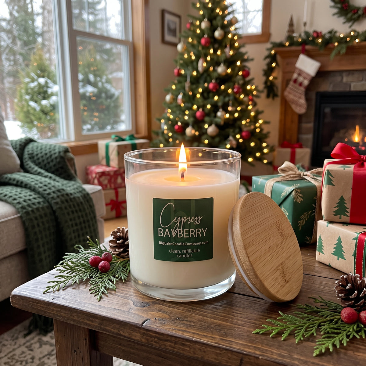 Cypress Bayberry — 13.5 oz Refillable Candle