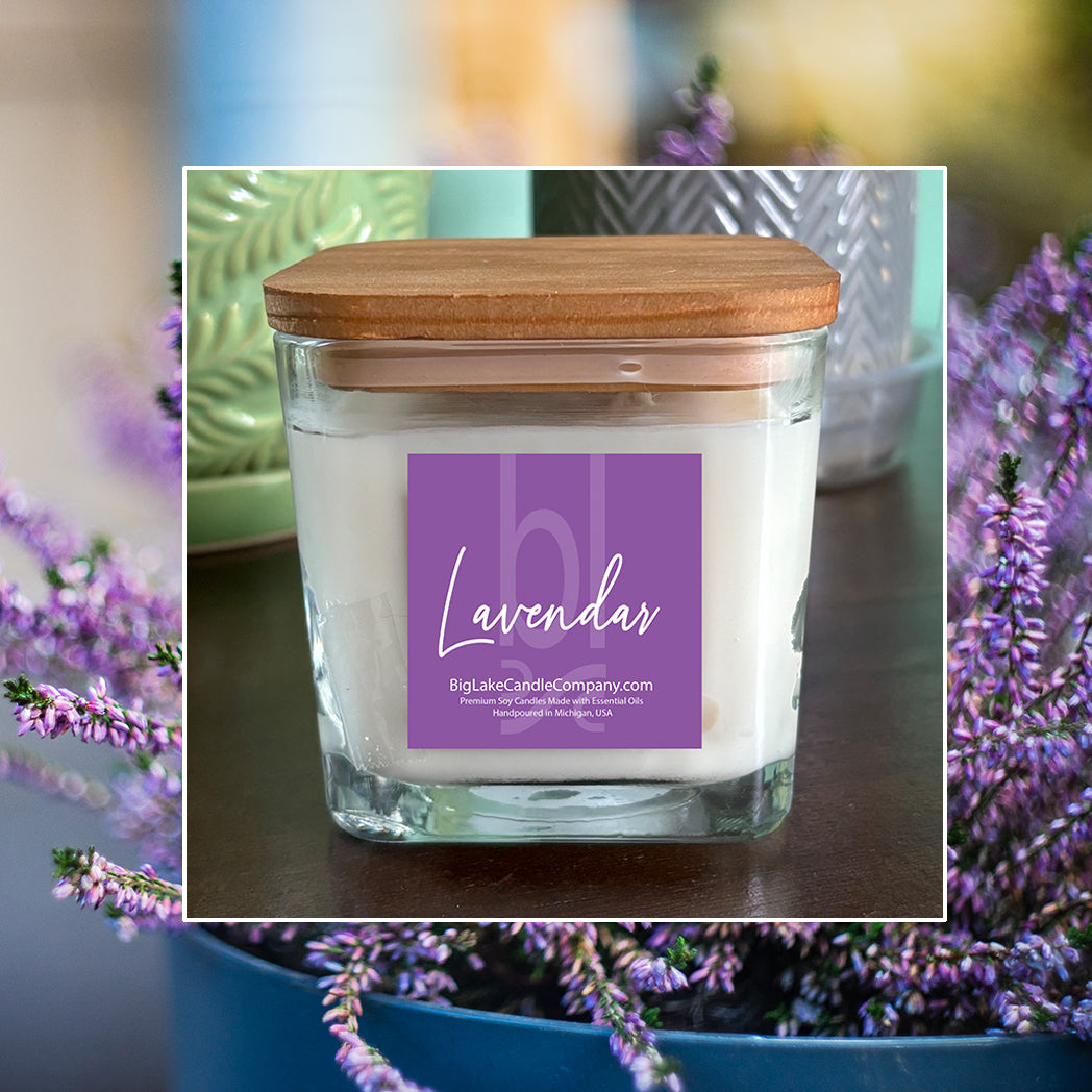 Lavendar Refillable Glass Candle (14 oz.)