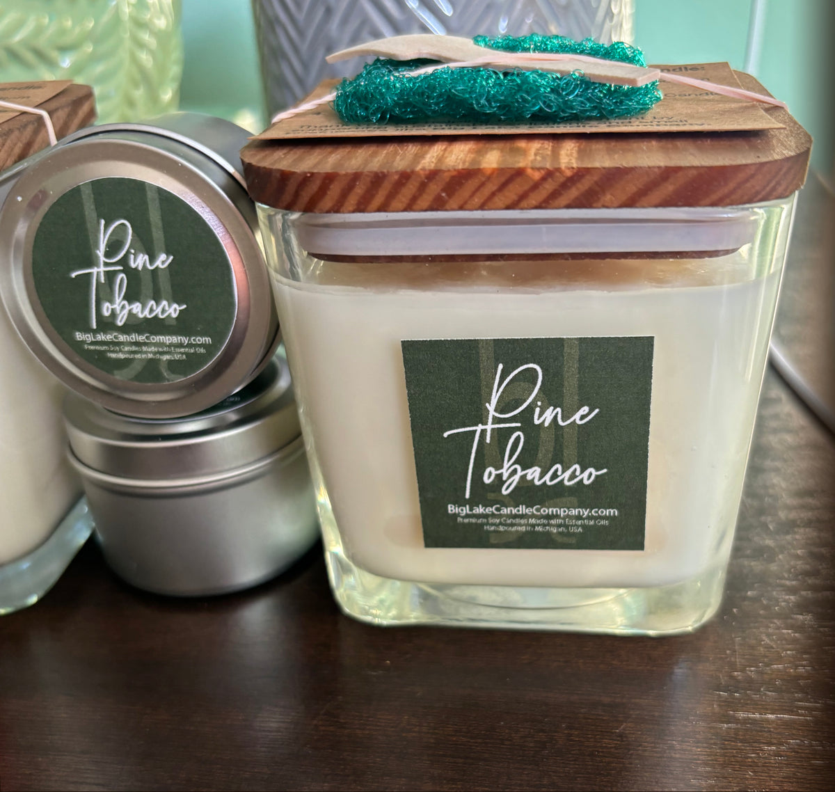 Pine Tobacco Refillable Glass Candle (14 oz.)