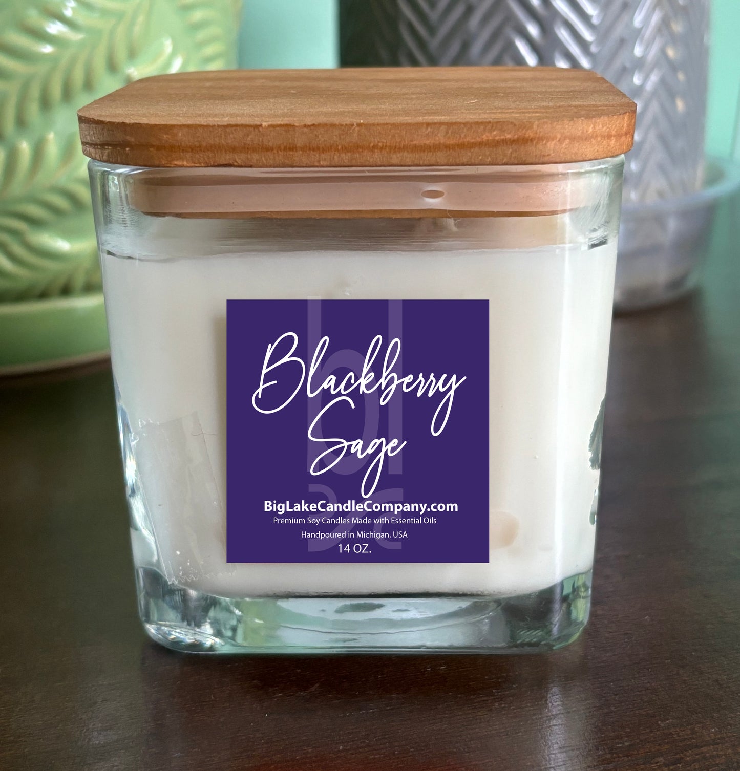 Blackberry Sage Refillable Glass Candle (14 oz.)