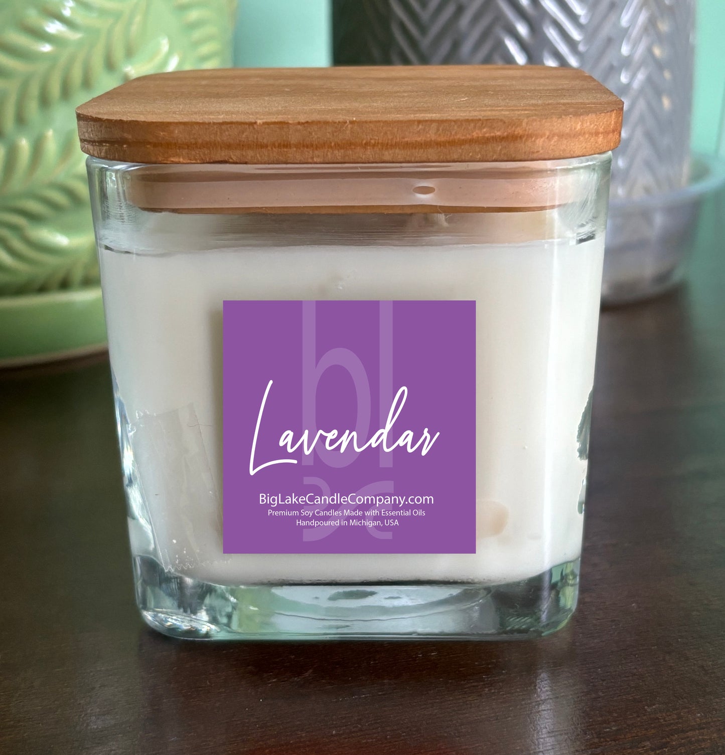 Lavendar Refillable Glass Candle (14 oz.)