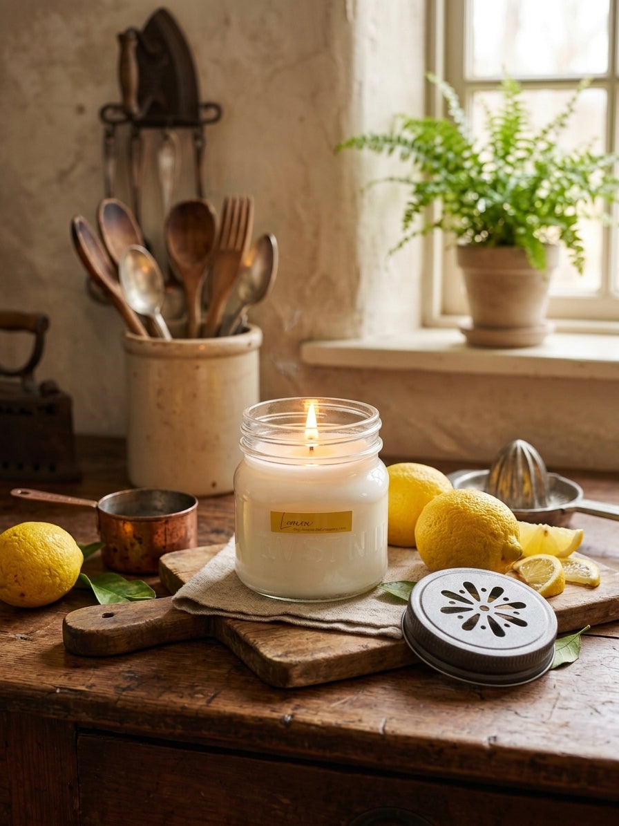 Old-Fashioned Lemon Mason Jar Candle - 8 oz