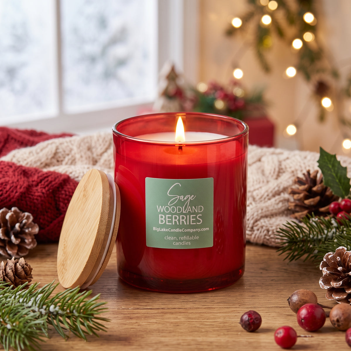 Sage Woodland Berries — 13.5 oz Refillable Candle