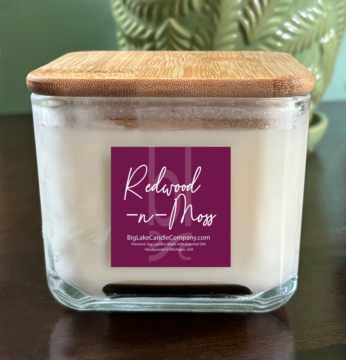 Redwood-n-Moss Refillable Glass Candle (16 oz.)