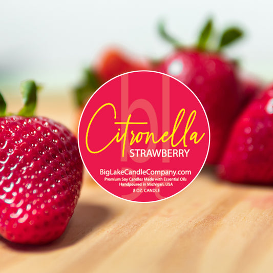 Strawberry Outdoor Citronella Candles