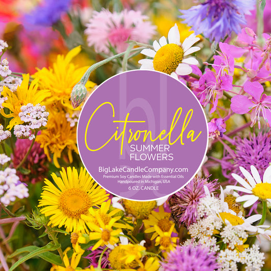 Summer Flowers Outdoor Citronella Candles