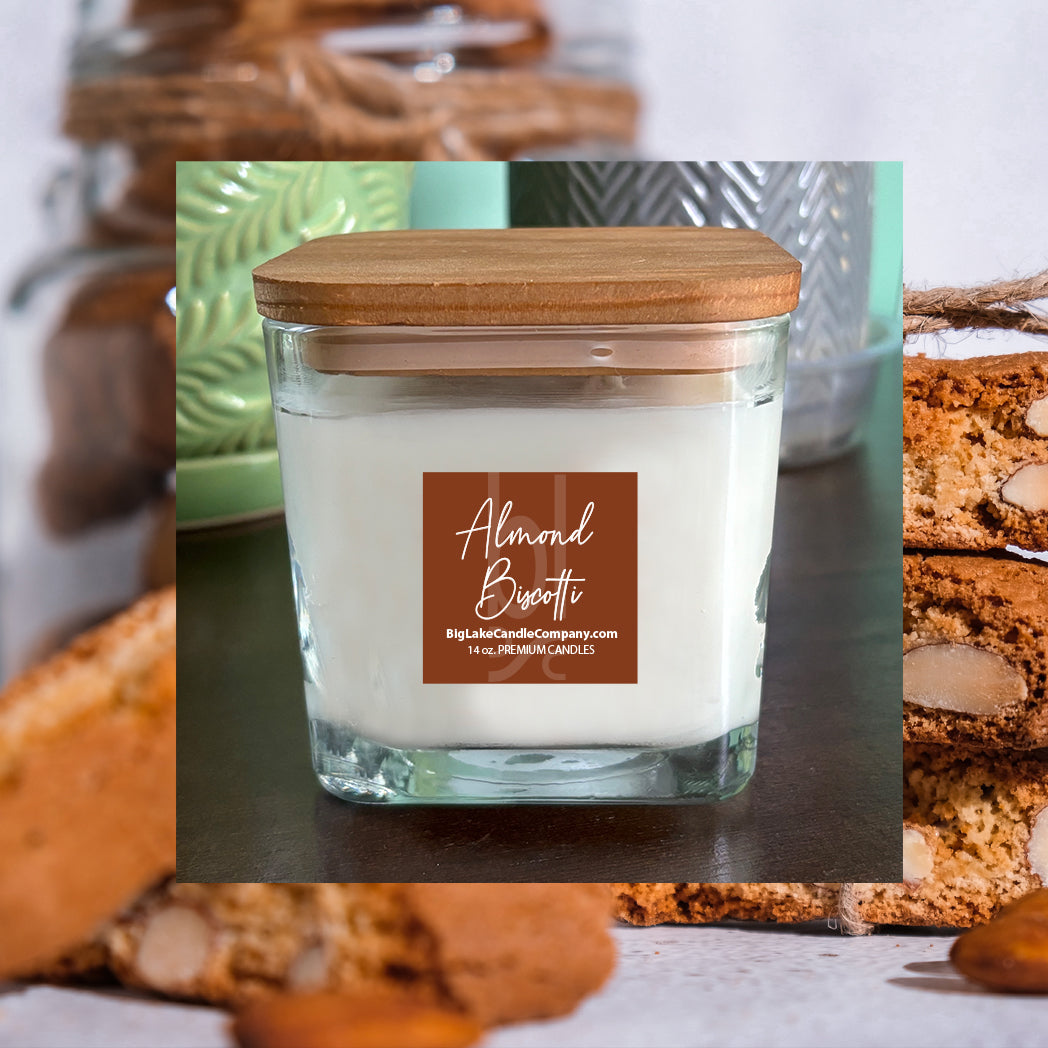 Almond Biscotti Refillable Glass Candle (14 oz.)