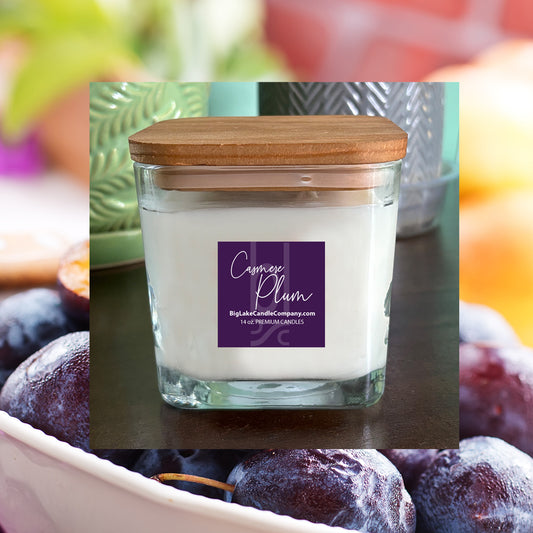 Casmere Plum Refillable Glass Candle (14 oz.)