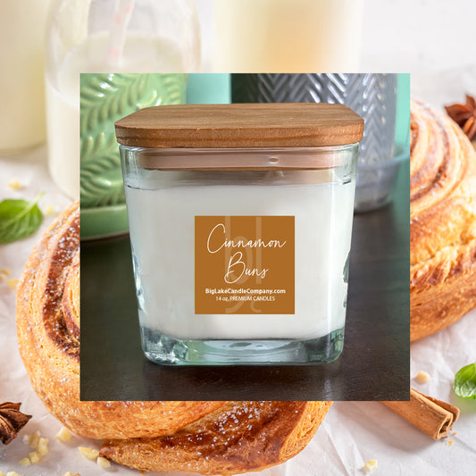 Cinnamon Buns Refillable Glass Candle (14 oz.)