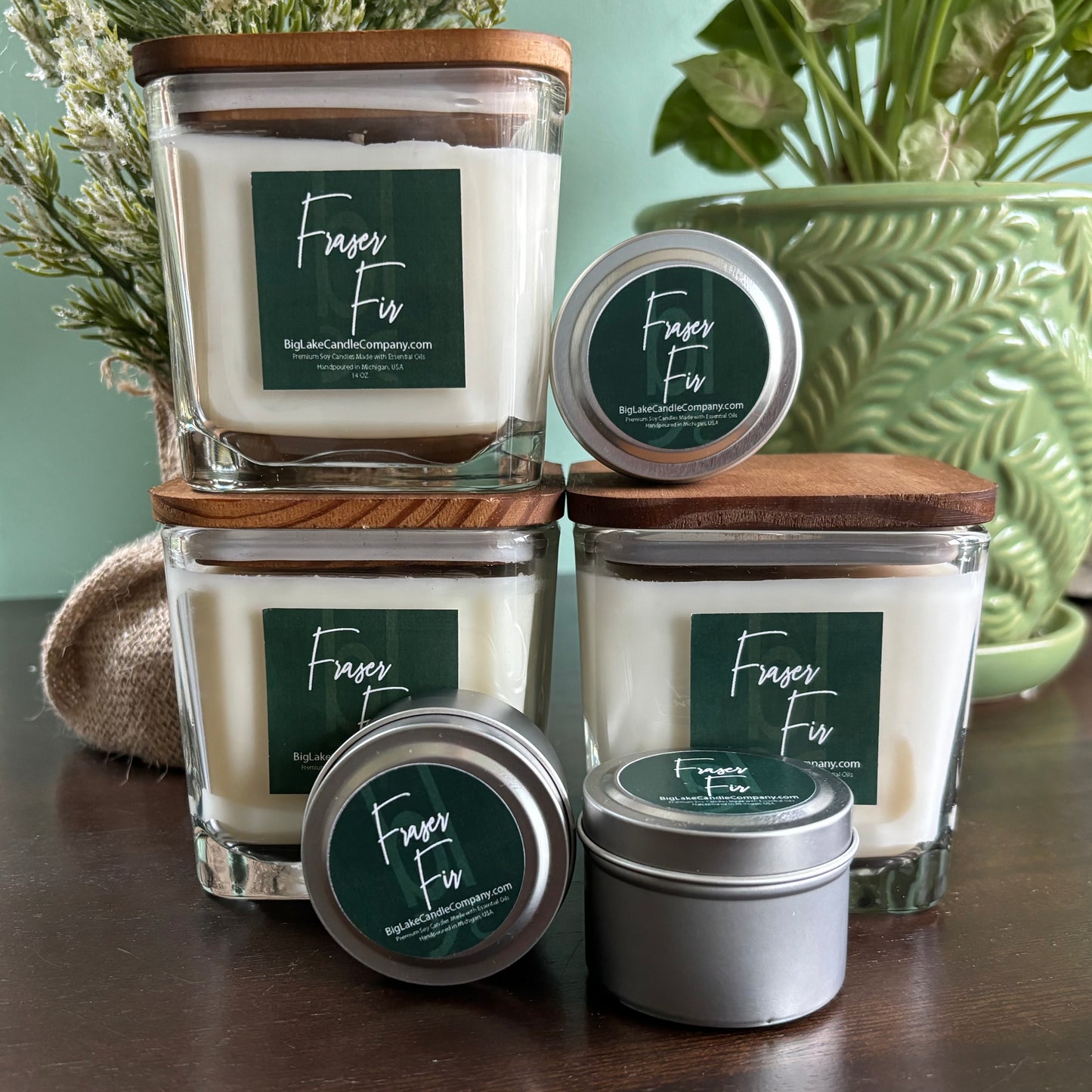 Fraser Fir Refillable Glass Candle (14 oz.)