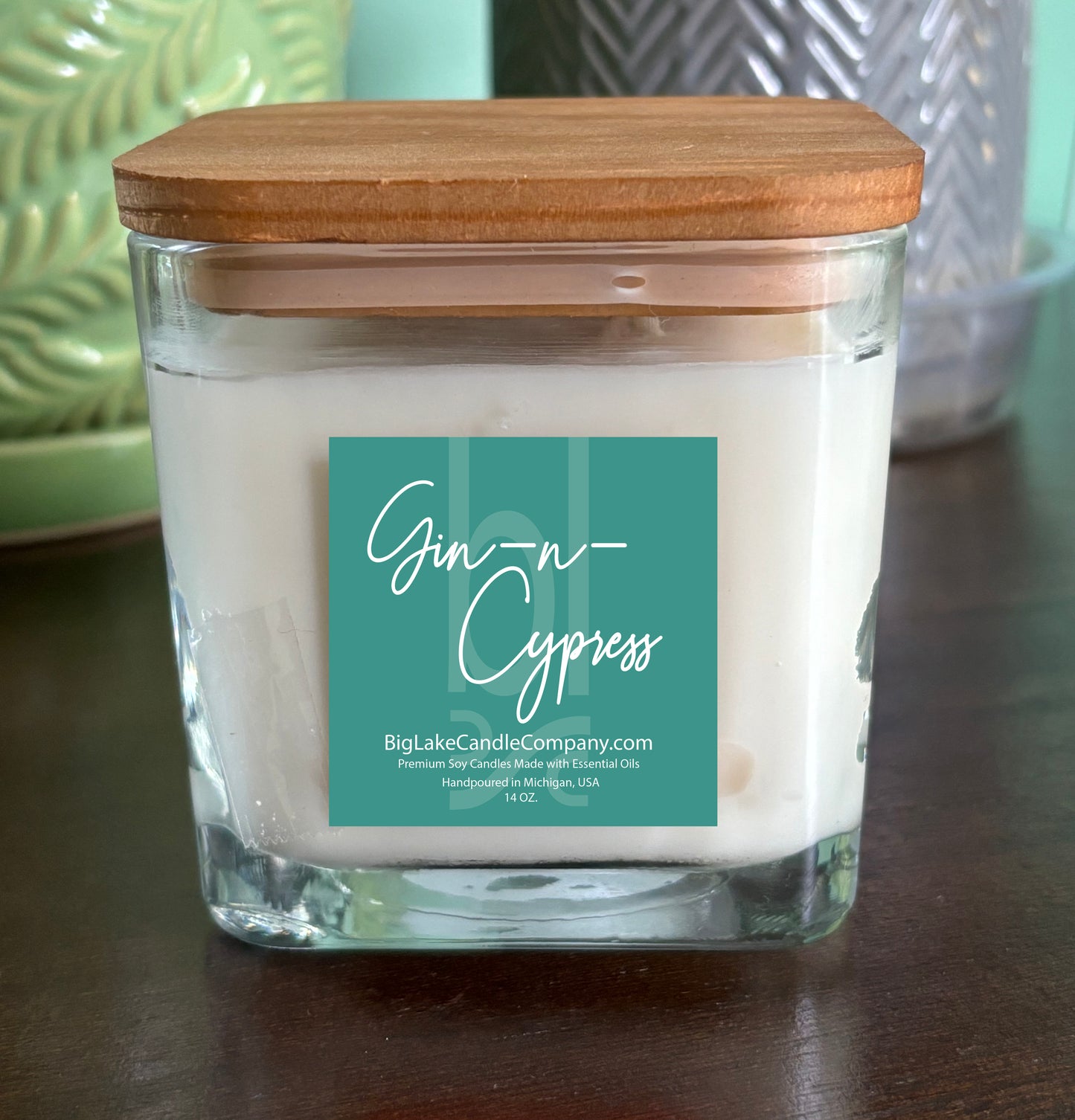 Gin-n-Cypress Refillable Glass Candle (14 oz.)