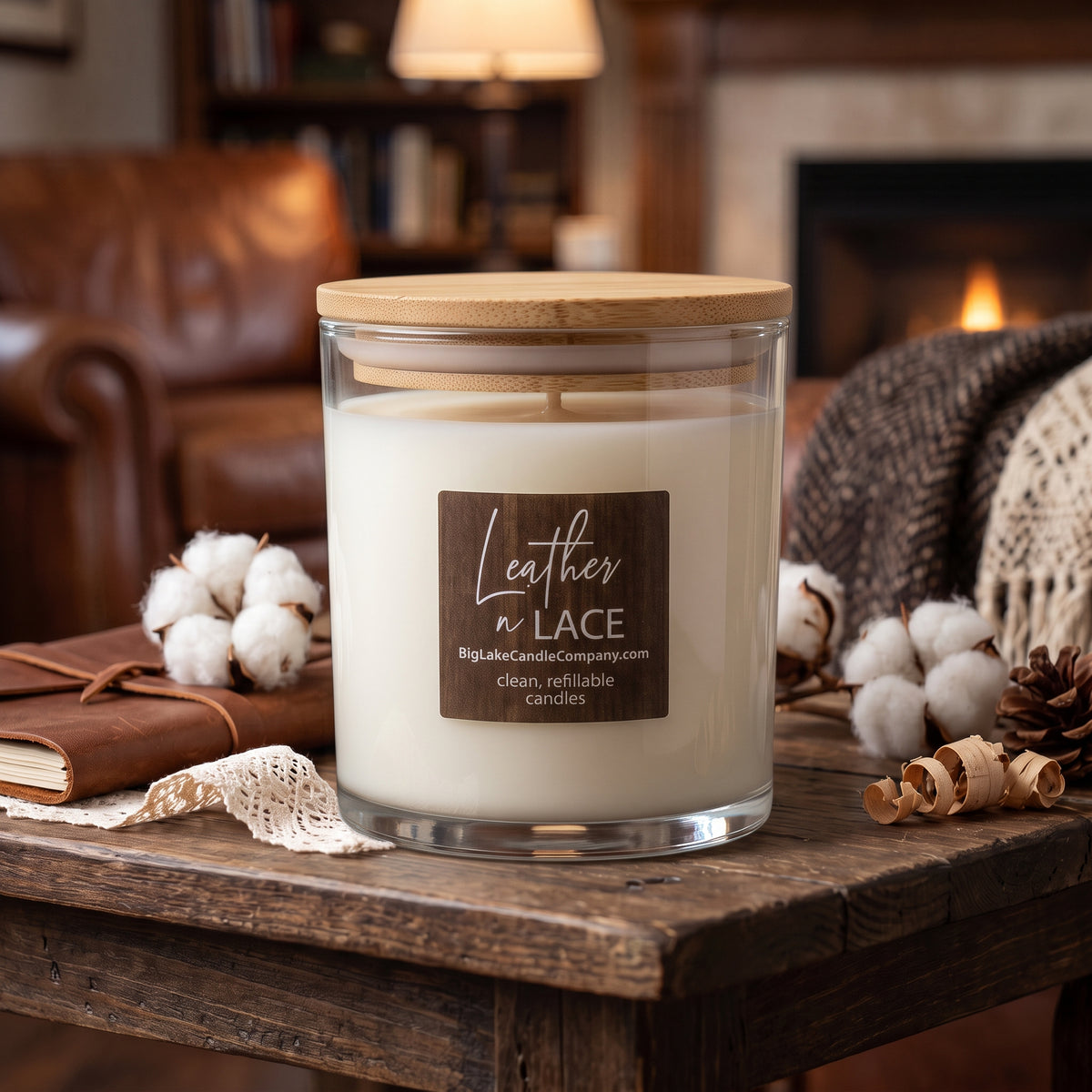 Leather and Lace — 13.5 oz Refillable Candle