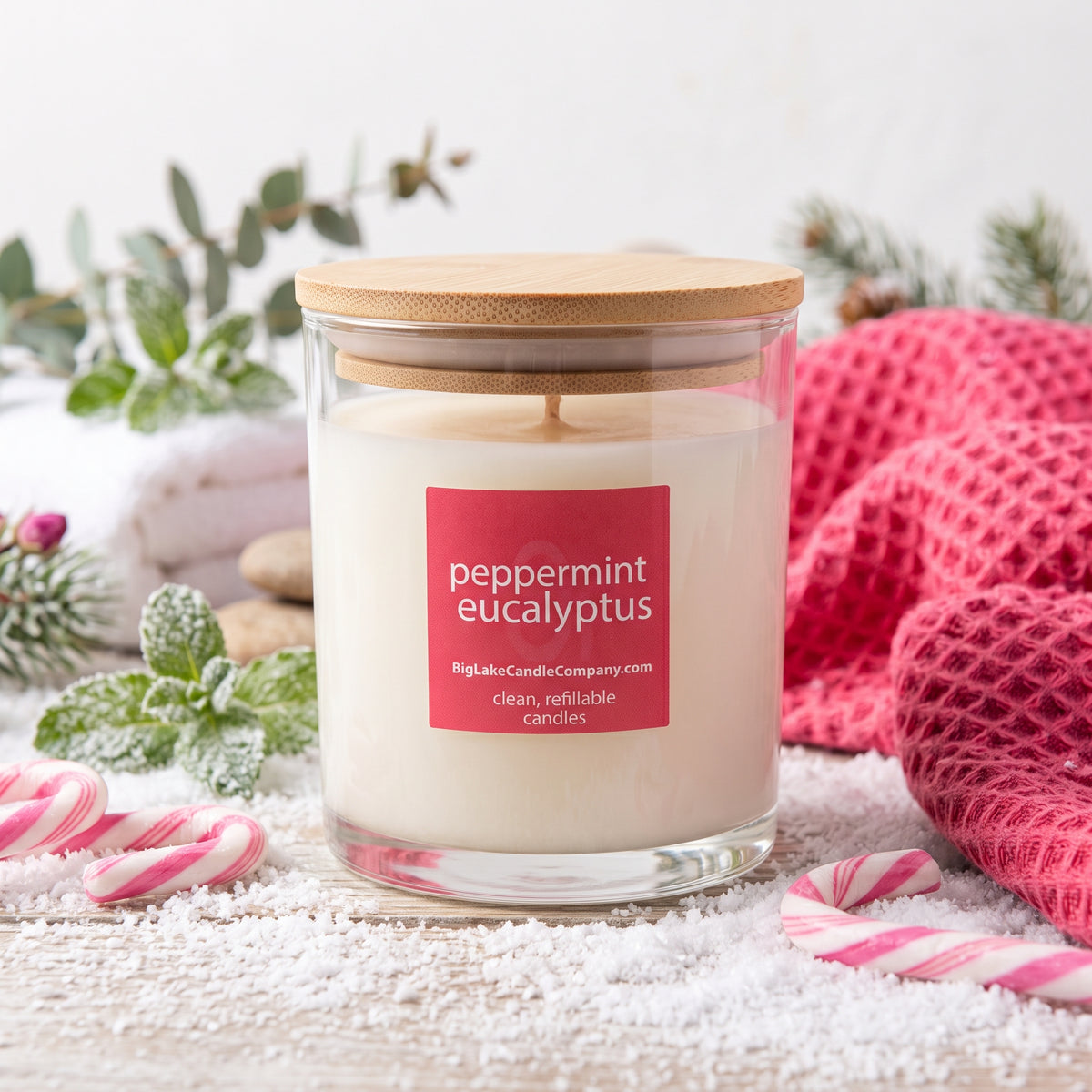 Peppermint Eucalyptus — 13.5 oz Refillable Candle