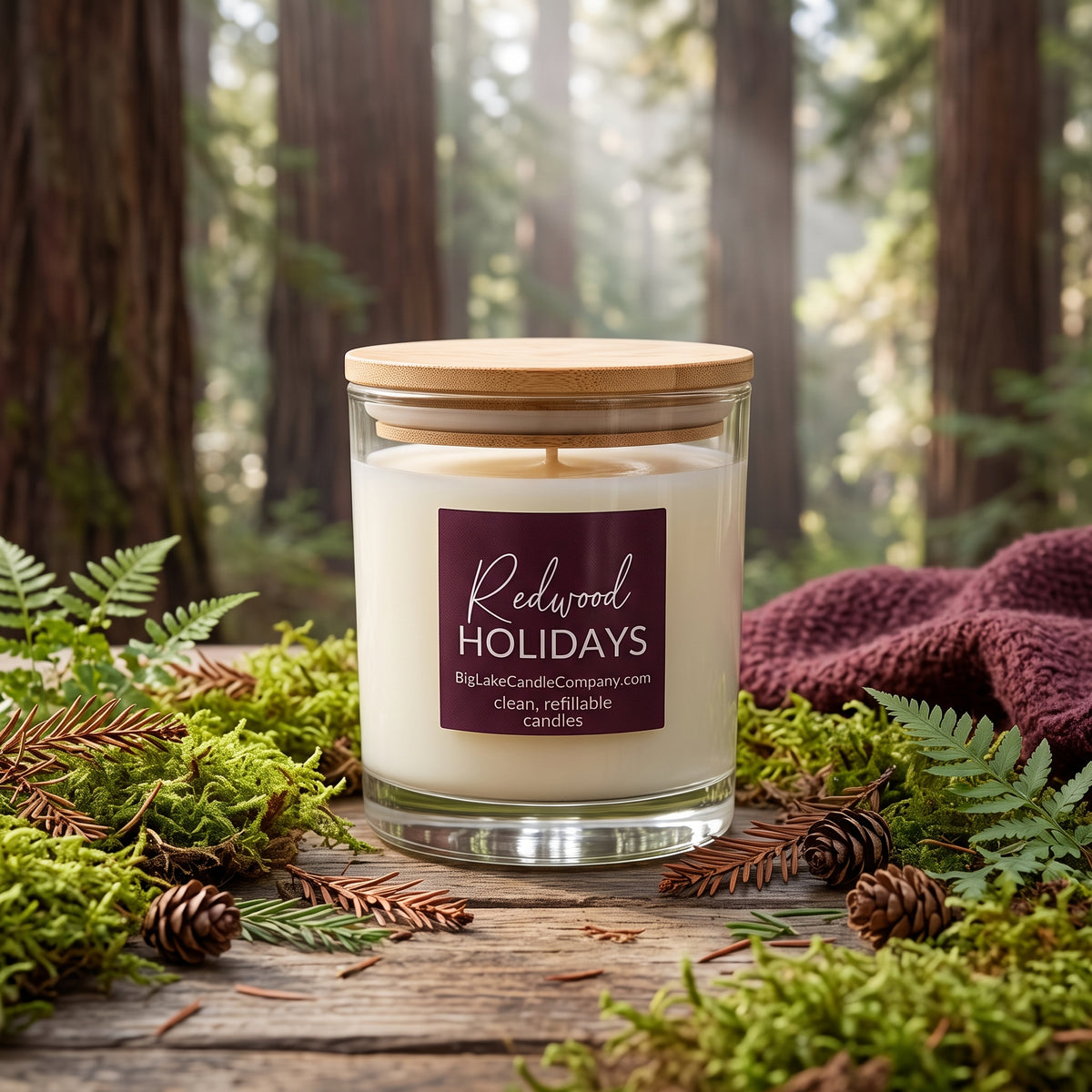 Redwood Holidays — 13.5 oz Refillable Candle