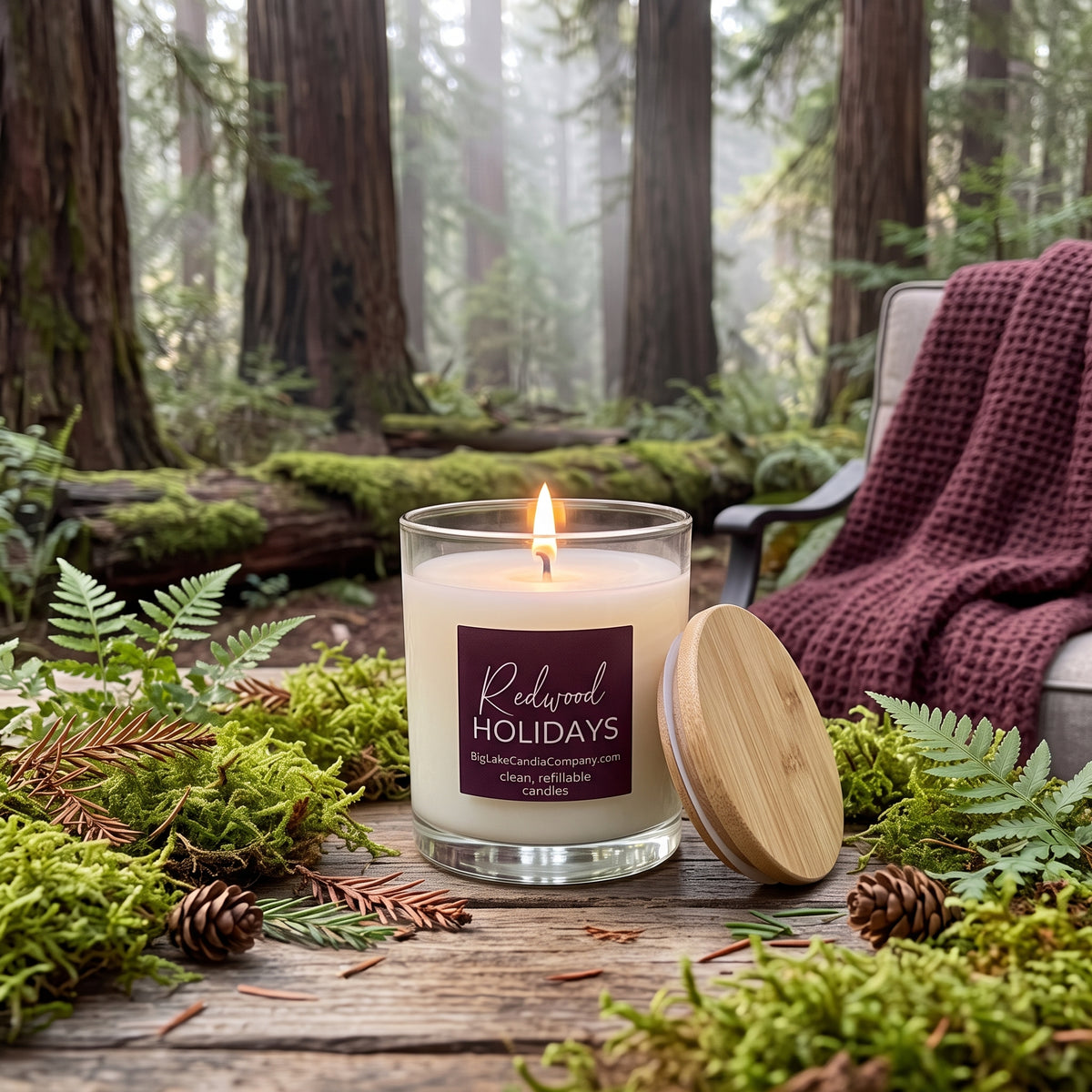 Redwood Holidays — 13.5 oz Refillable Candle