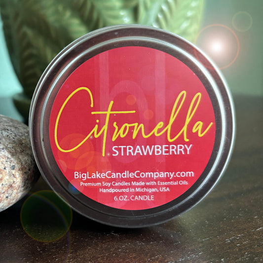 Strawberry Outdoor Citronella Candles
