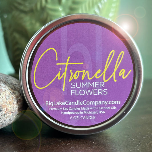 Summer Flowers Outdoor Citronella Candles