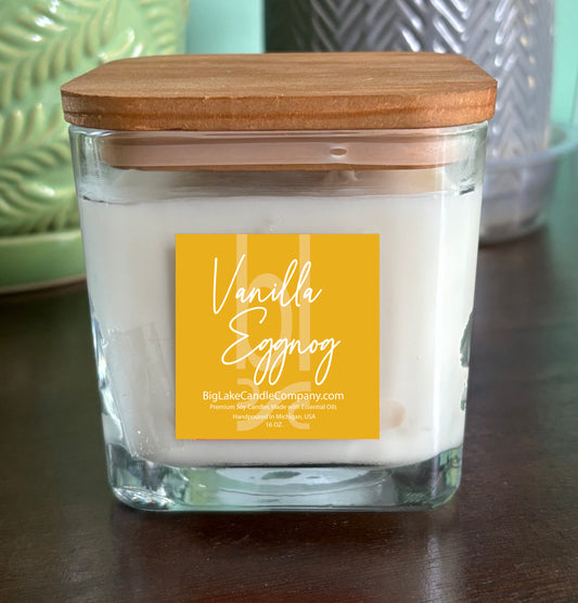 Vanilla Eggnog Refillable Glass Candle (14 oz.)