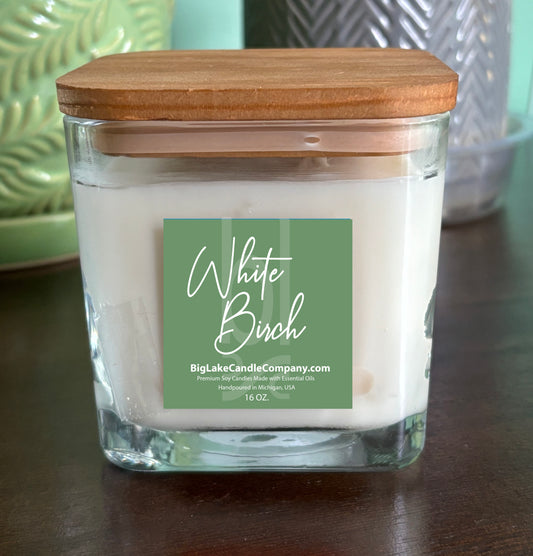 White Birch Refillable Glass Candle (14 oz.)